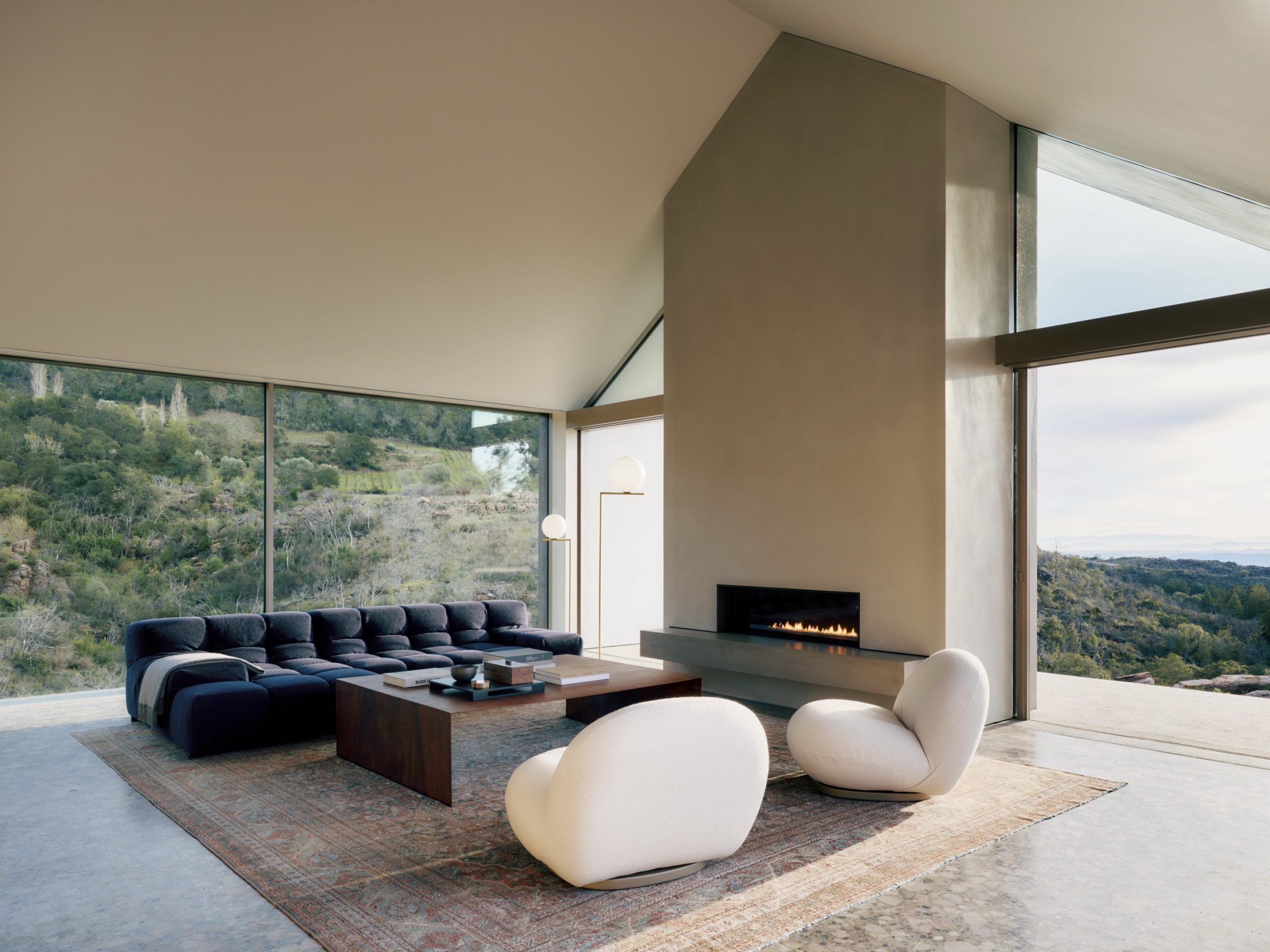 polished concrete floors indoor outdoor glazed windows